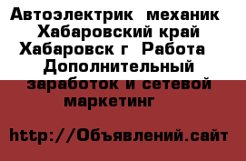 Автоэлектрик, механик - Хабаровский край, Хабаровск г. Работа » Дополнительный заработок и сетевой маркетинг   